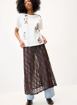 Cowgirl embroidery loose T-shirt