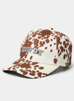 Cowhide pattern embroidered baseball cap