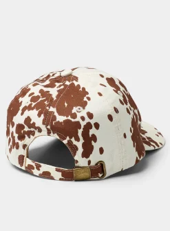 Cowhide pattern embroidered baseball cap