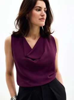 Cowl-neck flowy cami