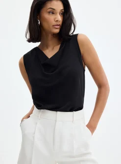 Cowl-neck flowy cami