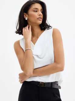 Cowl-neck flowy cami