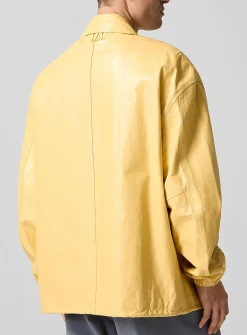 Cracked leather trainer jacket