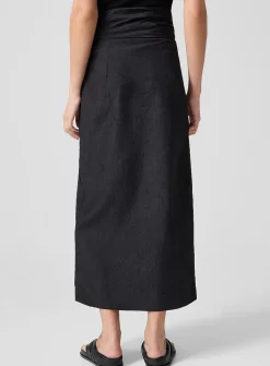 Crackled-texture sarong skirt