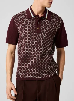 Cravate mosaic jacquard polo shirt