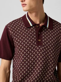 Cravate mosaic jacquard polo shirt