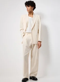 Cream double-breasted blazer
