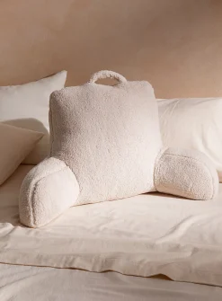 Cream high-pile fleece reading cushion
