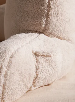 Cream high-pile fleece reading cushion