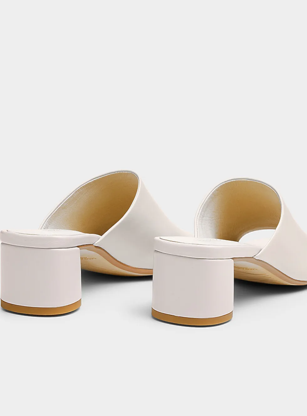 Cream leather Piper block-heel mule