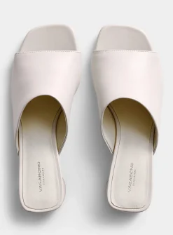Cream leather Piper block-heel mule