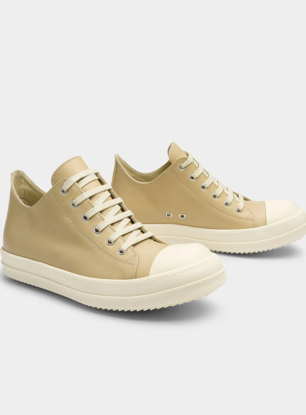 Cream leather sneakers