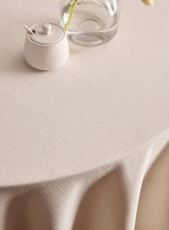 Cream textured tablecloth