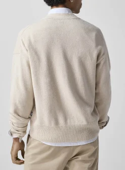Cream-coloured 100% virgin wool cardigan