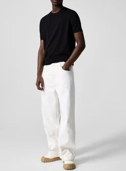 Creamy-white loose jean