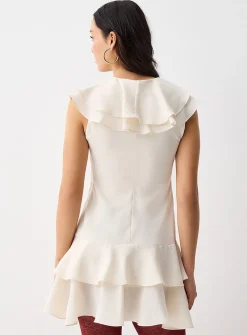 Crepe ruffle dress