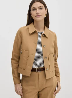 Crest buttons shirt-collar blazer