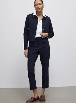 Crest buttons shirt-collar blazer