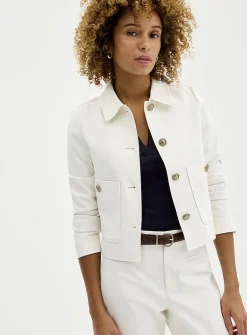 Crest buttons shirt-collar blazer