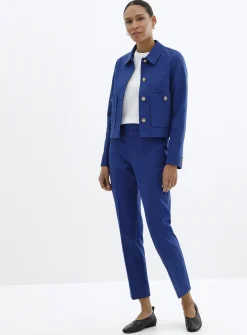 Crest buttons shirt-collar blazer