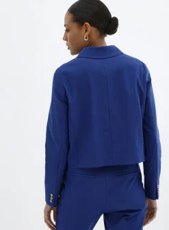 Crest buttons shirt-collar blazer