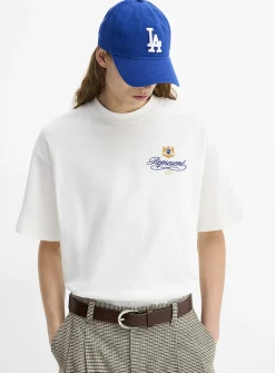 Crest embroidery oversized T-shirt