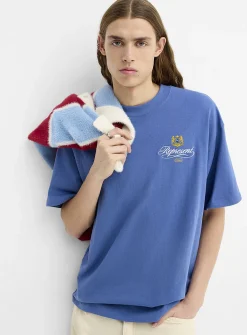 Crest embroidery oversized T-shirt