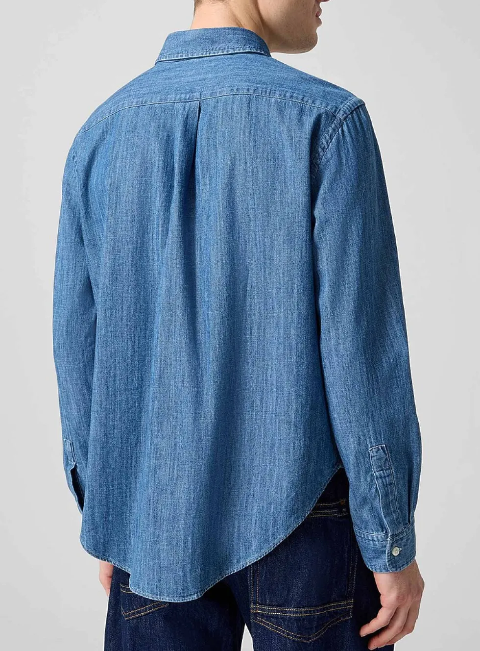 Crest logo soft denim shirt