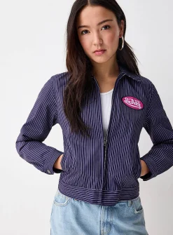 Crest pinstriped blazer