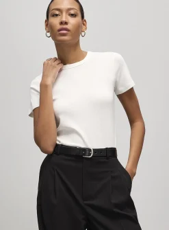 Crew-neck fitted T-shirt