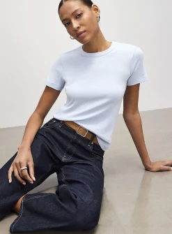 Crew-neck fitted T-shirt