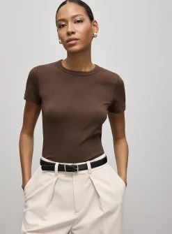 Crew-neck fitted T-shirt