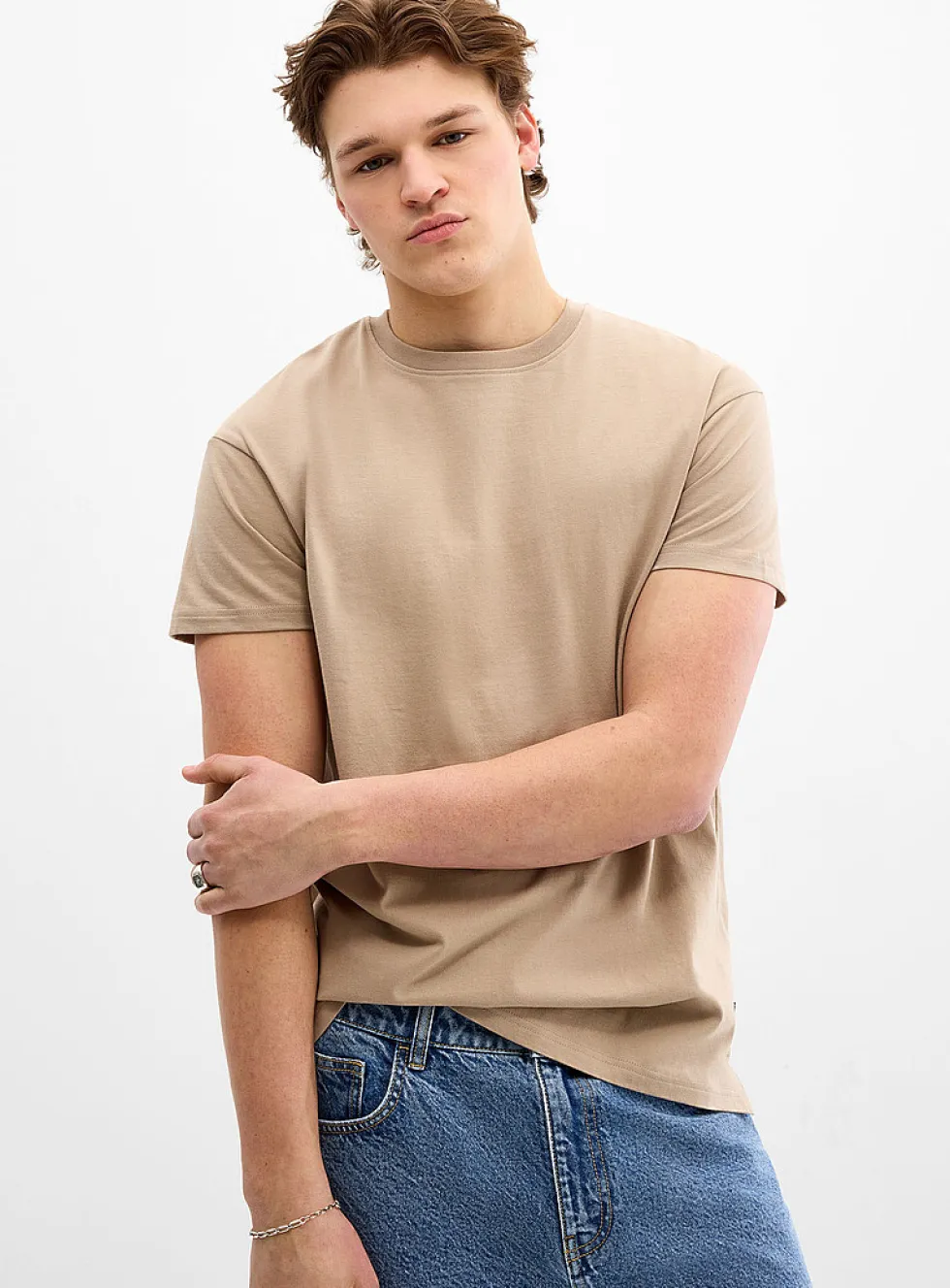 Crew-neck straight T-shirt