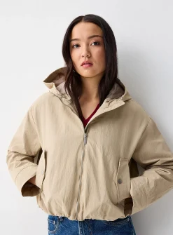 Crinkle effect cropped jacket