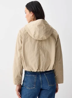 Crinkle effect cropped jacket