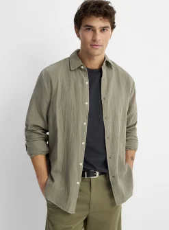 Crinkled cotton shirt