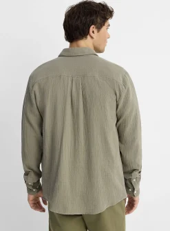 Crinkled cotton shirt