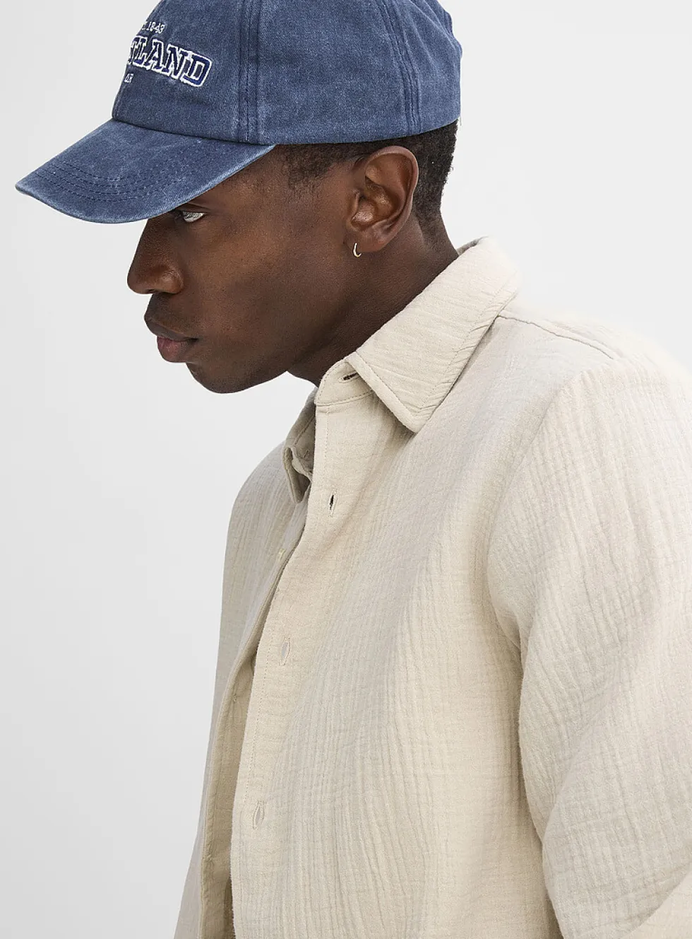 Crinkled cotton shirt