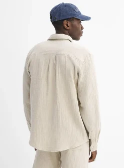 Crinkled cotton shirt