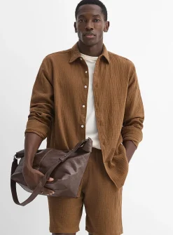 Crinkled cotton shirt