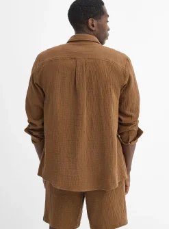 Crinkled cotton shirt