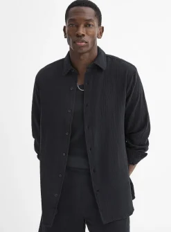 Crinkled cotton shirt