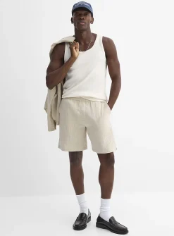 Crinkled cotton short