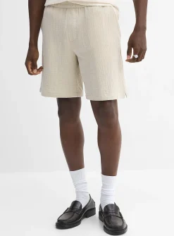 Crinkled cotton short