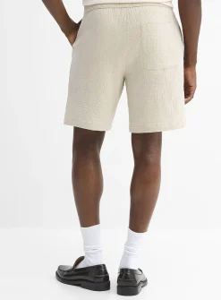 Crinkled cotton short