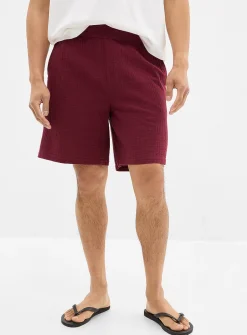 Crinkled cotton short