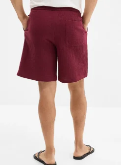 Crinkled cotton short