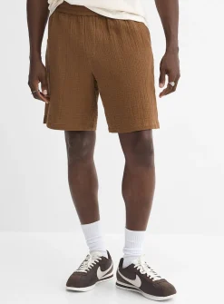 Crinkled cotton short