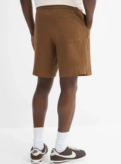 Crinkled cotton short