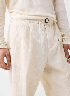 Crinkled jacquard pant